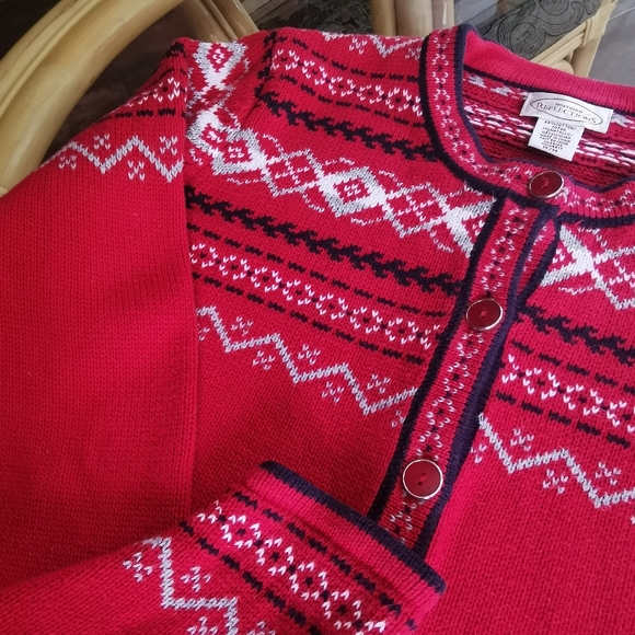Vintage Northern Reflections M Red Knit Cardigan - Picture 8 of 8